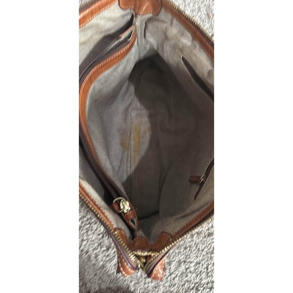 Dooney & Bourke Red Tweed Handbag with Leather Accents - Picture 9 of 10